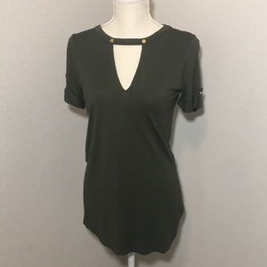 MICHAEL Michael Kors keyhole short sleeve shirt
